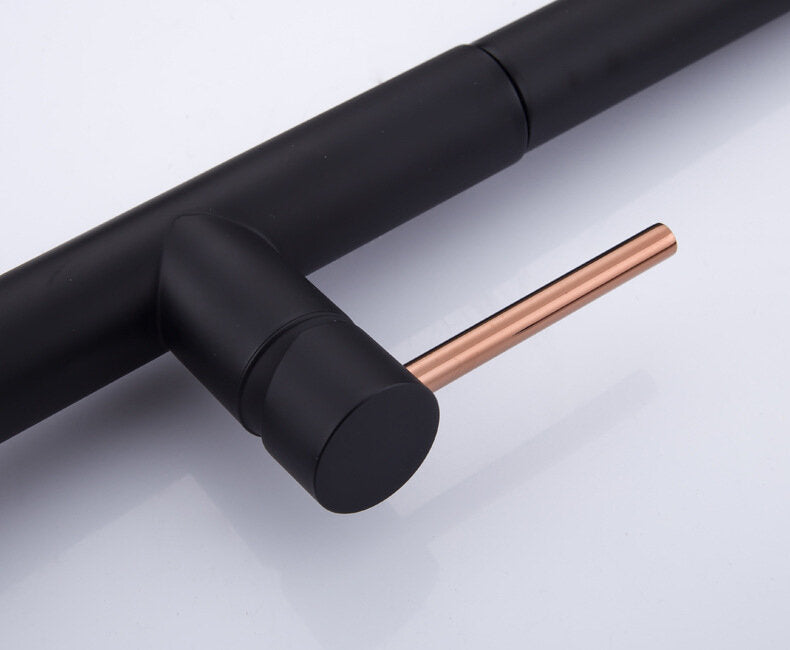 Black Matte  with Rose Gold Touchless Sensor Kitchen faucet Dual Sprayer