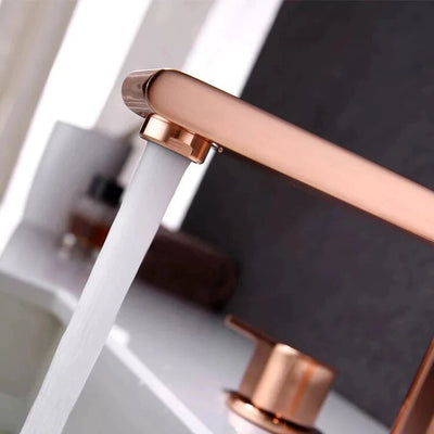 New Copper Satin  8" inch wide spread bathroom faucet