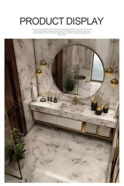 Marble Quartz Wall Hung Bathroom Vanity