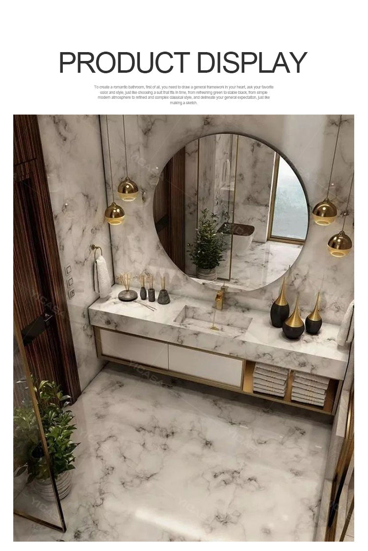 Marble Quartz Wall Hung Bathroom Vanity