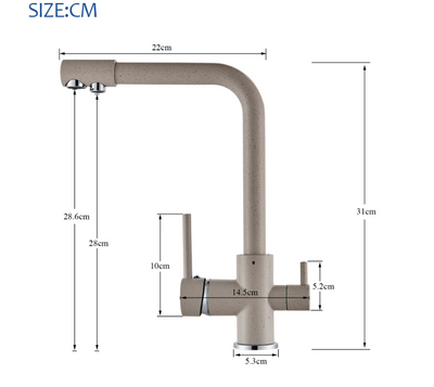 2 way water filter and kitchen faucet