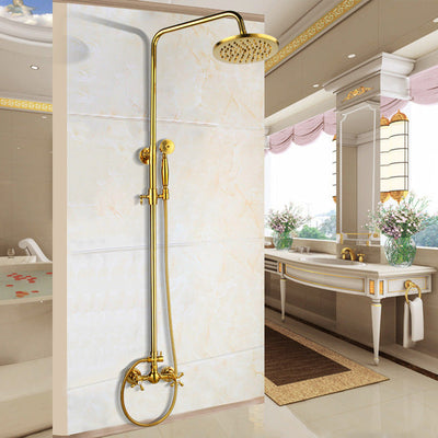 Gold Exposed 2 Way Diverter Shower System Completed System