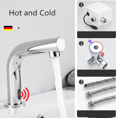 Black Matte Single Hole hot and cold bathroom Sensor Faucet kit
