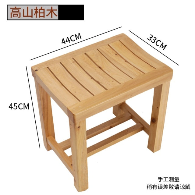 Teak wooden shower bench seat