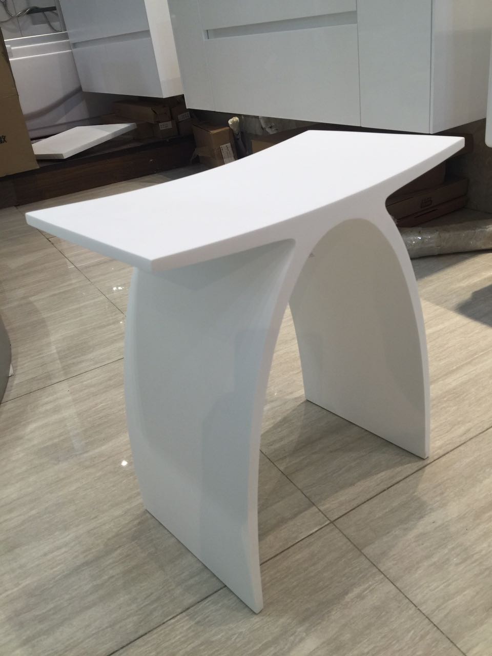 Solid stone quartz shower bench – charleskitchenandbathroom