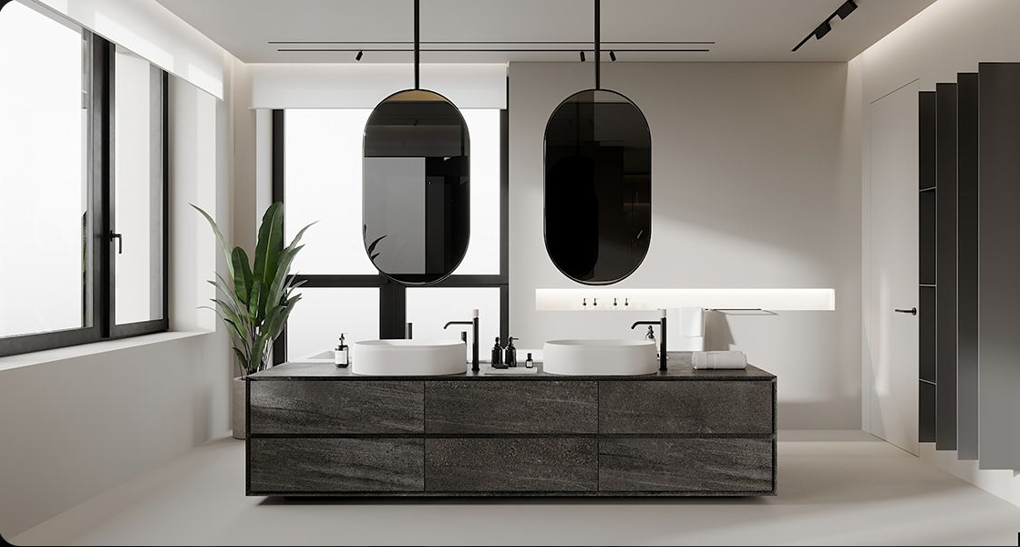 Ceiling mounted mirrors