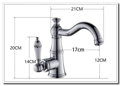 Charles-Chrome Victorian With Porcelain handle Single Hole Lavatory Faucet