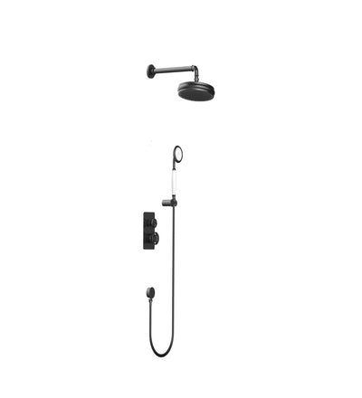 Black matte -Victorian Industrial Style 2 and 3 Way Function Shower with tub filler completed Kit