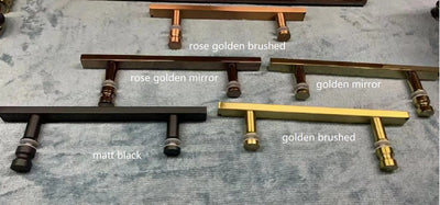 Brushed Gold Frameless Slide Roller Shower Glass Door Hardware Kit- ONLY NO GLASS