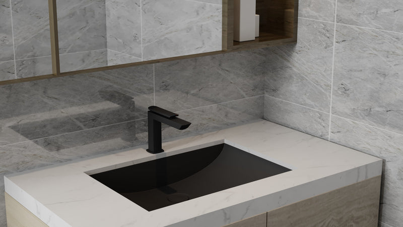 Commercial grade 16 gauge-Brushed Gold -Matte Black  Rectangular Stainless Steel Undermount Bathroom sink