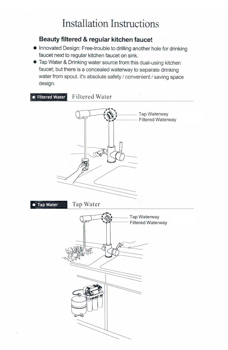 Santa Monica-2 Way Reverse Osmosis water filter and Pull Out Kitchen Faucet