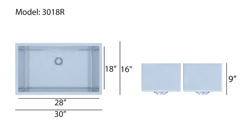 Brushed Gold Undermount 16 Gauge Commercial Grade Kitchen Sink Single Bowl 304 Stainless Steel with Nano Coated Technology