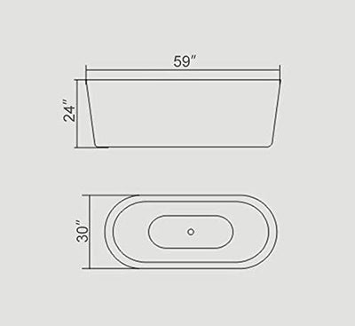 Black Freestanding Tub Oval Shape 59"