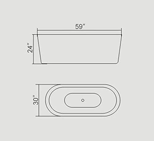 Black Freestanding Tub Oval Shape 59"