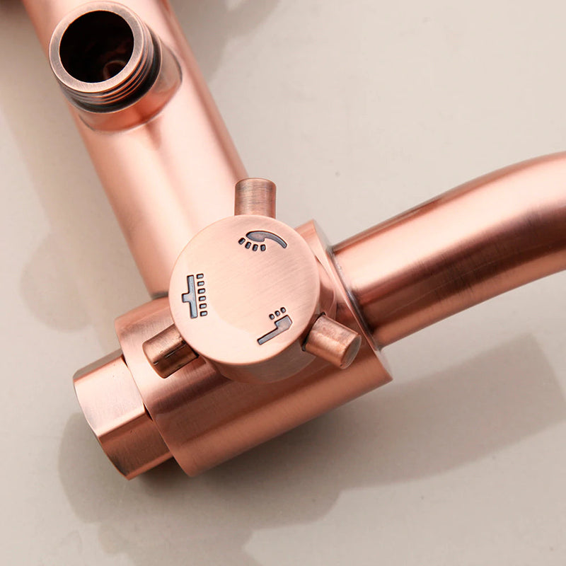 Copper Satin Exposed Shower System 3 way function