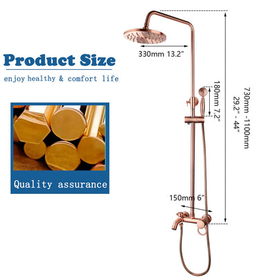 Copper Satin Exposed Shower System 3 way function