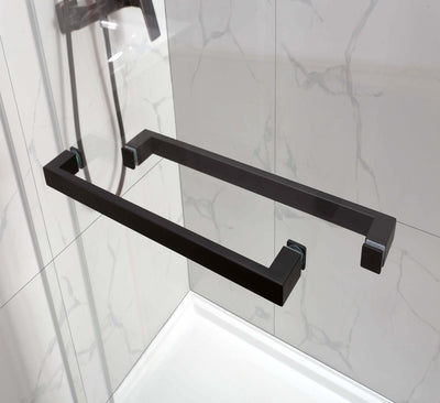 Black DS1 Frameless Slide Shower Door 2 side Opening 72"