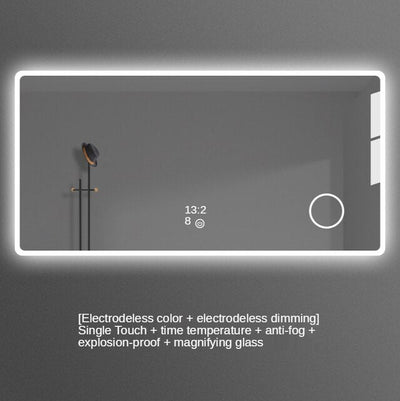 Placido-Bathroom Mirror Antifog Glass Led Smart Bathroom Mirror Touch Screen with Bluetooth LED Light