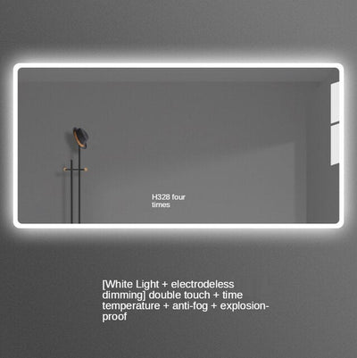 Placido-Bathroom Mirror Antifog Glass Led Smart Bathroom Mirror Touch Screen with Bluetooth LED Light