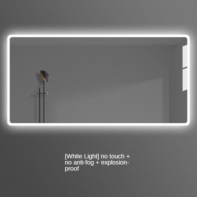 Placido-Bathroom Mirror Antifog Glass Led Smart Bathroom Mirror Touch Screen with Bluetooth LED Light