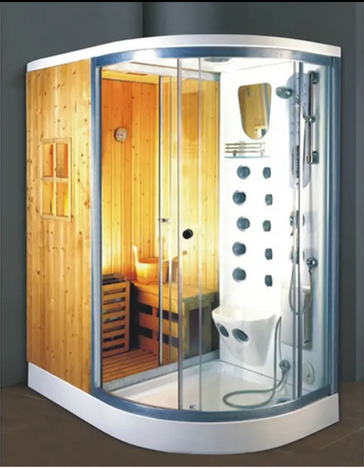 Multi Function Cabin Steam shower and Sauna Room with red Canadian MAPLE wood System 806