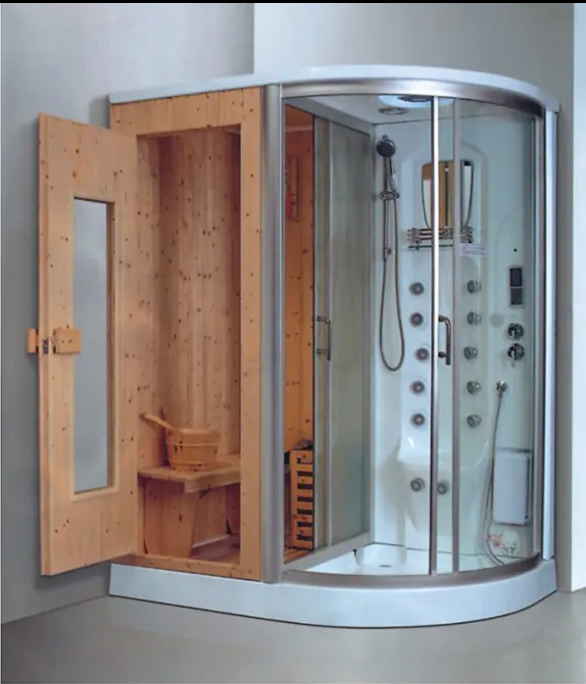 Multi Function Cabin Steam shower and Sauna Room with red Canadian MAPLE wood System 806