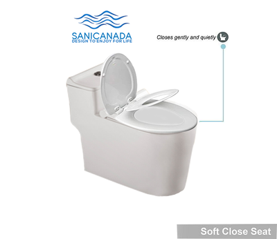 Sani Canada 923  One piece toilet water saver comfort height skirted one piece toilet compact elongated