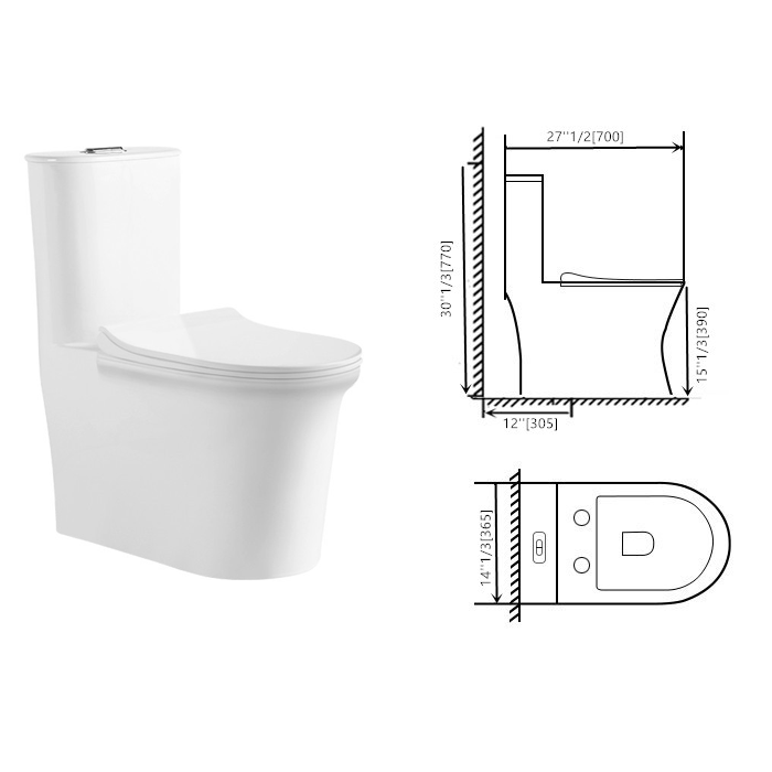 Sani Canada one piece skirted toilet comfort height with soft close removable seat water saver dual flush  942