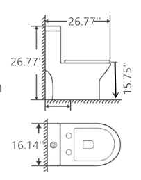 One Piece Dual Flush Toilet Completed with Soft Close and Removable Toilet Seat 950