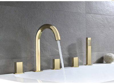 Rose Gold- Gold Polished Deck MountBathtib Filler Faucet Set