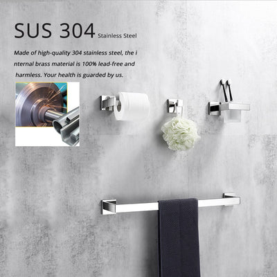 Chrome square bathroom accessories