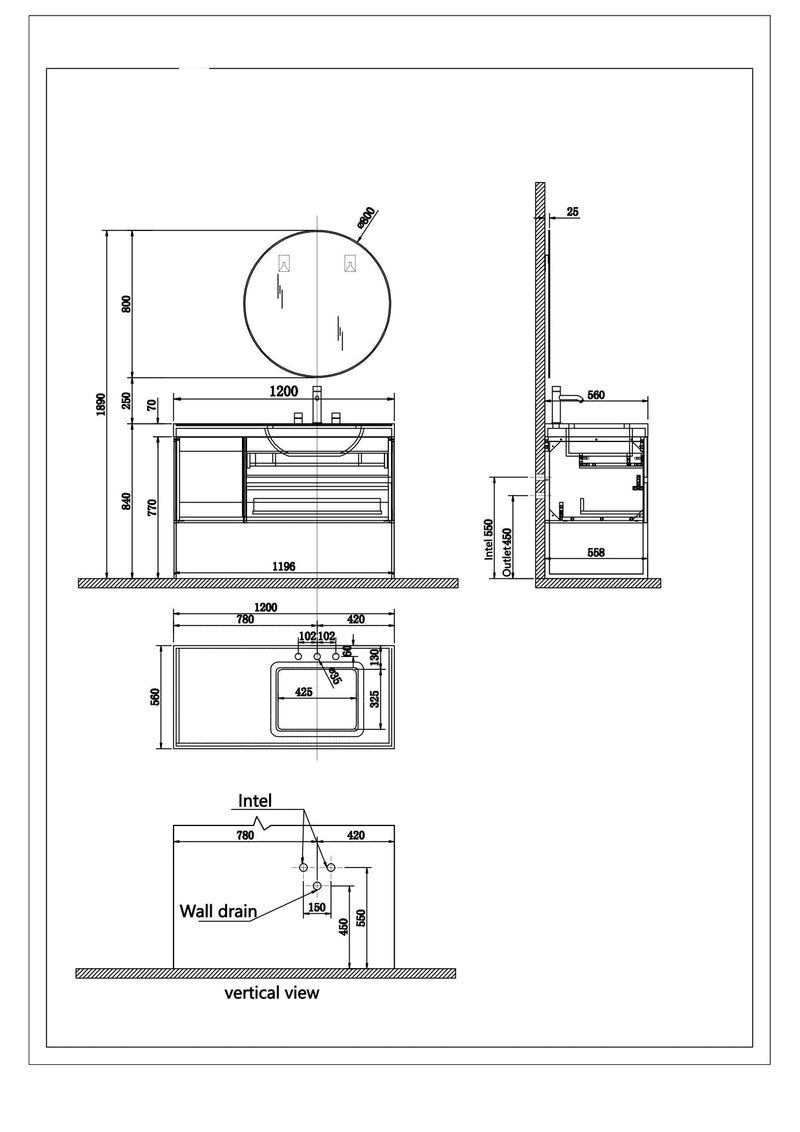 OPEN BOX MODEL- BELLA-Sky blue - freestanding bathroom vanity set with quartz top stainless steel framed brushed gold trim