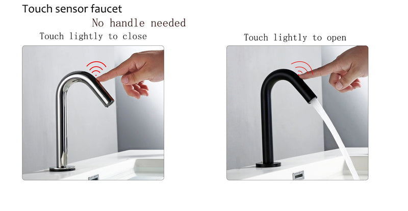 Black Matte Commercial Sensor Single Hole Bathroom Faucet