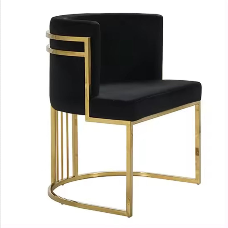 BELLA - BLACK VELVET WITH BRUSHED GOLD STEEL FRAMED CHAIR