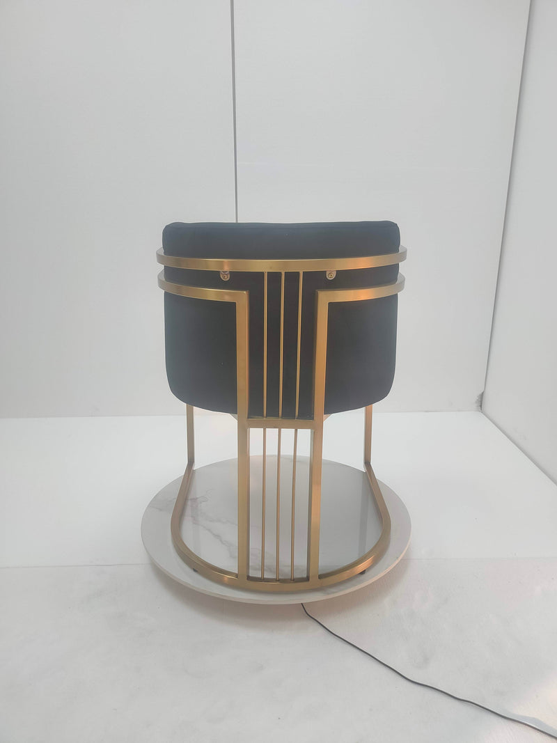 BELLA - BLACK VELVET WITH BRUSHED GOLD STEEL FRAMED CHAIR