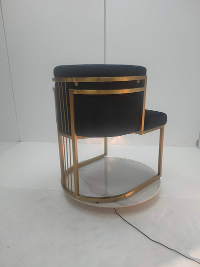 BELLA - BLACK VELVET WITH BRUSHED GOLD STEEL FRAMED CHAIR