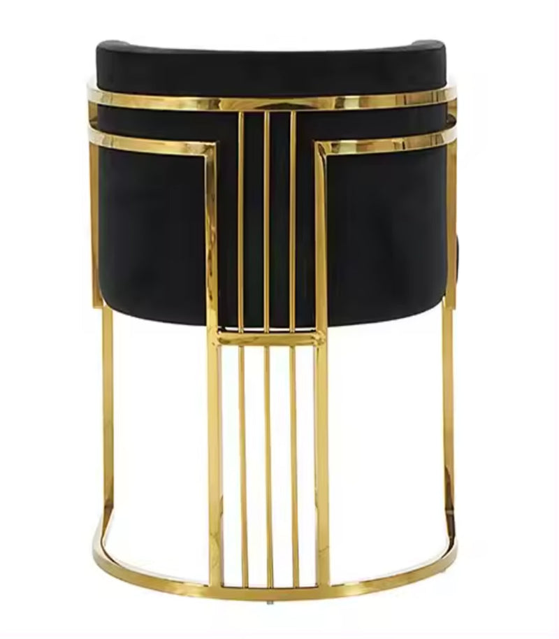 BELLA - BLACK VELVET WITH BRUSHED GOLD STEEL FRAMED CHAIR