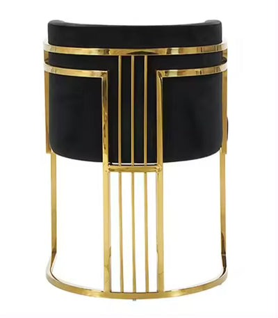 BELLA - BLACK VELVET WITH BRUSHED GOLD STEEL FRAMED CHAIR