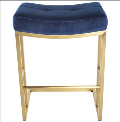 EMMA- Blue with brushed gold Stool Kitchen Chair Bar