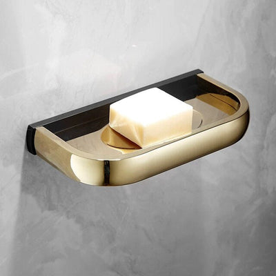 Gold with Black Bathroom Accessories