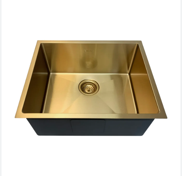 Brushed gold- Black grey gun Laundry Stainless Steel 16 Gauge undermount sink 22"x17"x12&