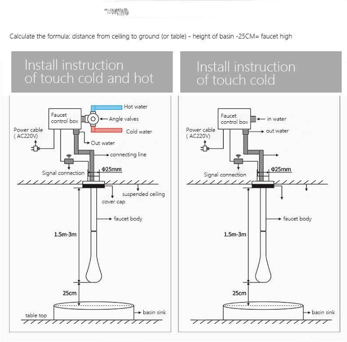 Tear drop-Commercial Ceiling mount sensor faucet-MP-1200