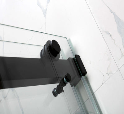 Black DS1 Frameless Slide Shower Door 2 side Opening 72"