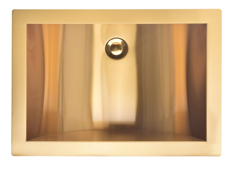 Commercial grade 16 gauge-Brushed Gold -Matte Black  Rectangular Stainless Steel Undermount Bathroom sink