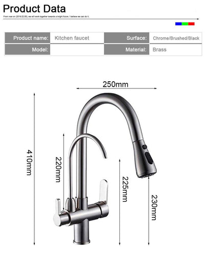 Chrome 2 way Kitchen faucet and  5 Stage reverse osmosis system Combo Kit