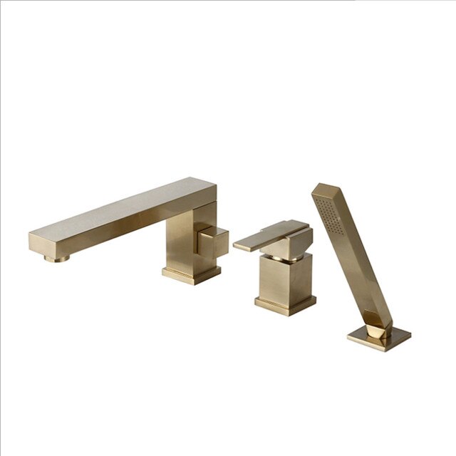 Square Deck Mount Bathtub Filler Faucet Set