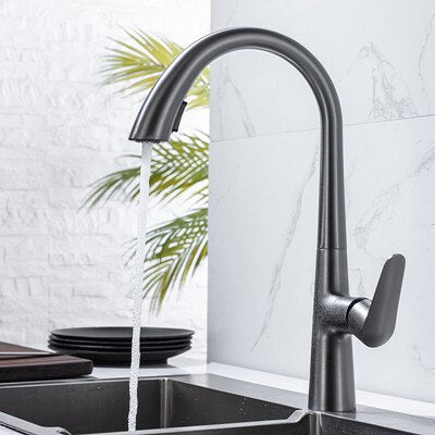 White-Matte Black Tall Dual Pull Out Sprayer  Kitchen Faucet