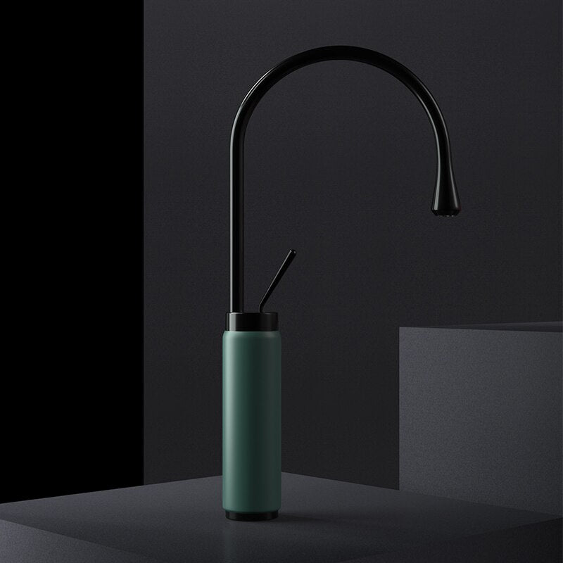 Limited edition black with green-Red-White  tall vessel faucet