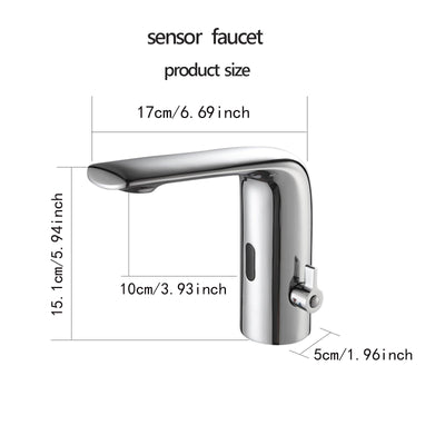 Gold Polished single hole sensor bathroom faucet