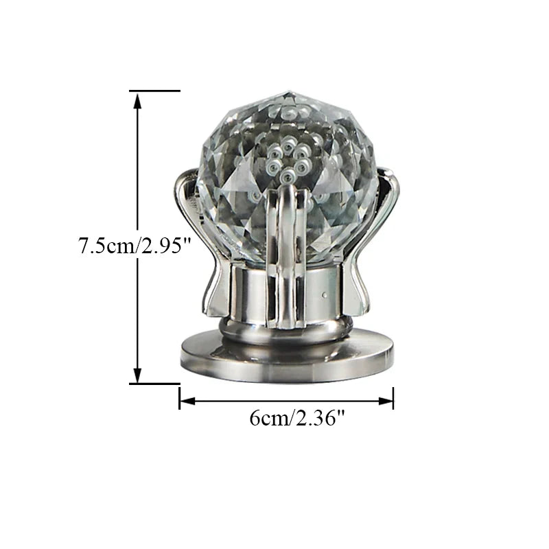 Luxury Crystal Ball Replacement Handle for Bathroom Basin Faucet 2 Pcs Hot and Cold Water Mixer Tap Handles